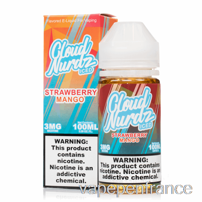 Mangue Fraise Glacée - Cloud Nurdz - Stylo Vape 100 Ml 0 Mg